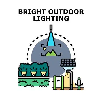 Bright outdoor lighting concept providing secure illumination Stock Illustration