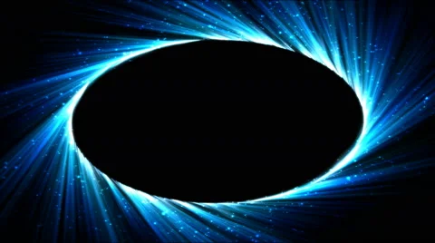 Bright Oval Light Ray Animation - Loop Blue Stock Footage 55864235