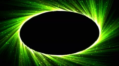 Bright Oval Light Ray Animation - Loop Green Stock Footage 55878006