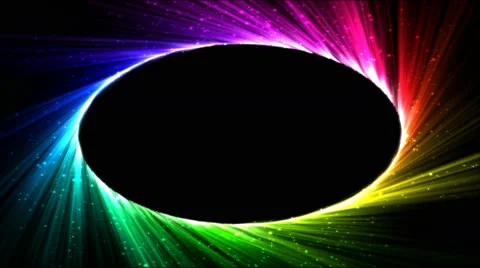 Bright Oval Light Ray Animation - Loop Rainbow Stock Footage 55888650