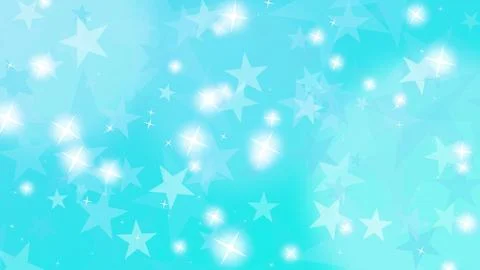Bright Overlapping Stars Sparkles with Smooth teal Gradient Flow Backdrop. Stock Illustration