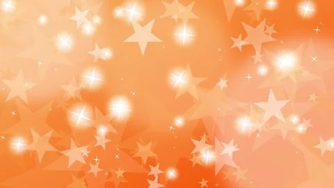 Bright Overlapping Stars Sparkles with Smooth amber Gradient Flow Backdrop. Stock Illustration