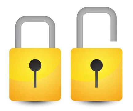 Bright padlock icon Illustrazione stock