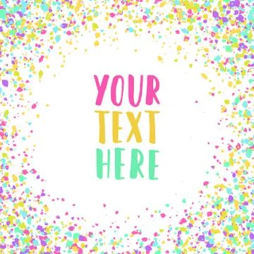 Bright paint drops card template. Stock Illustration