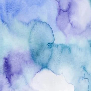 Bright painted blue and violet watercolor texture. Hand drawn background Stock Illustration