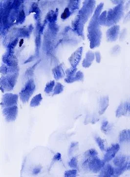 Bright painted blue and violet watercolor texture. Hand drawn background Stock Illustration