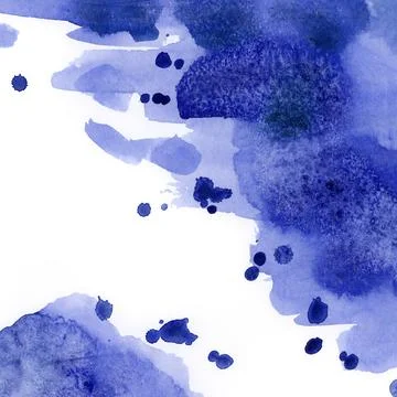 Bright painted blue and violet watercolor texture. Hand drawn background Stock Illustration