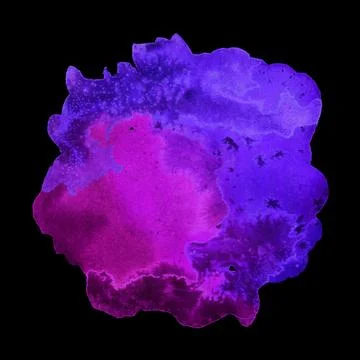 Bright painted violet, blue and purple watercolor texture. Hand drawn Stock Illustration