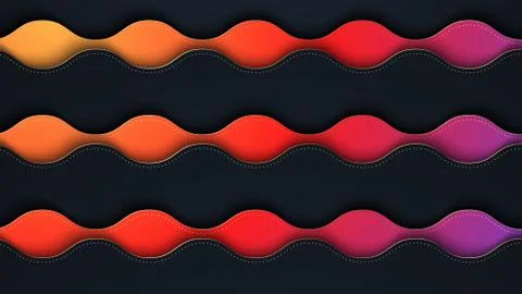 Bright paper cut background with waves layers. Stock Illustration