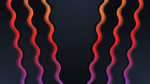 Bright paper cut background with waves layers. Stock Illustration