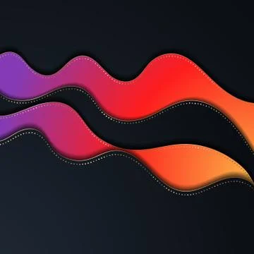 Bright paper cut background with waves layers. Stock Illustration