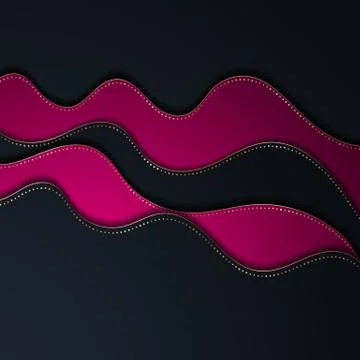 Bright paper cut background with waves layers. Stock Illustration