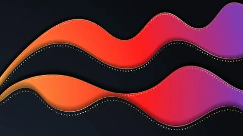 Bright paper cut background with waves layers. Illustrazione stock
