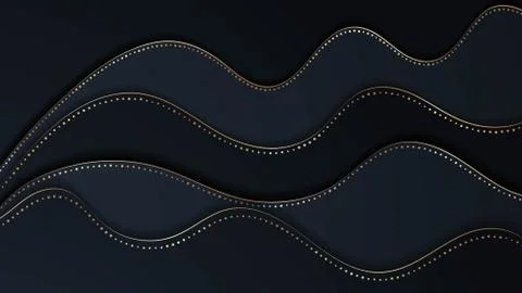 Bright paper cut background with waves layers. Stock Illustration