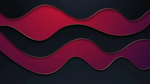 Bright paper cut background with waves layers. Stock Illustration