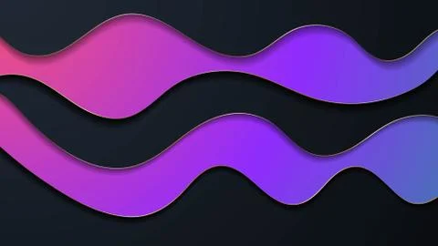 Bright paper cut background with waves layers. Stock Illustration