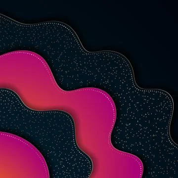 Bright paper cut background with waves layers. Stock Illustration