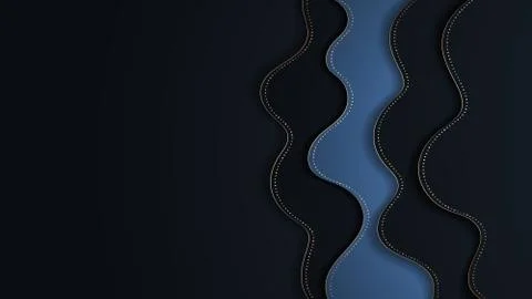 Bright paper cut background with waves layers. Stock Illustration