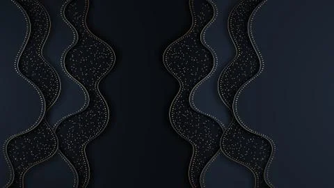 Bright paper cut background with waves layers. Stock Illustration