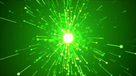Bright Particle Emitting Light Effect Animation - Loop Green Stock Footage 83706958