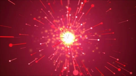 Bright Particle Emitting Light Effect Animation - Loop Red Stock Footage 83707161