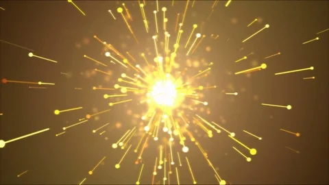 Bright Particle Emitting Light Effect Animation - Loop Golden Stock Footage 83707499