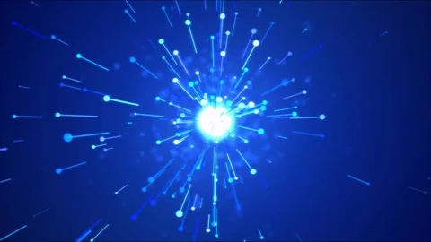 Bright Particle Emitting Light Effect Animation - Loop Blue Stock Footage 83707817
