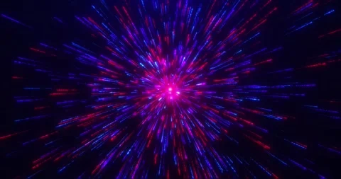 Bright particle explosion, neon fireworks, high speed flight lines Stock Footage 247267482