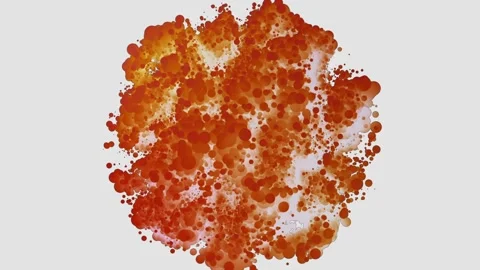 Bright particles and orange bubbles follow each other and their number increases Stock Footage 152300207
