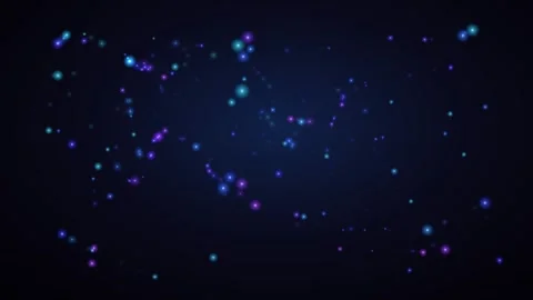 Bright particles dance in dark space creating vibrant visuals Video stock 337301578