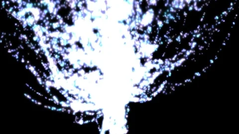 Bright particles explode outward from central burst Video stock 330738407