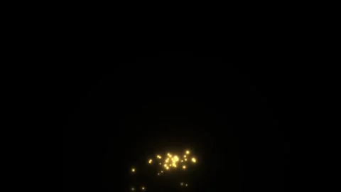 Bright particles float in dark space during motion sequence Stock Footage 338318059