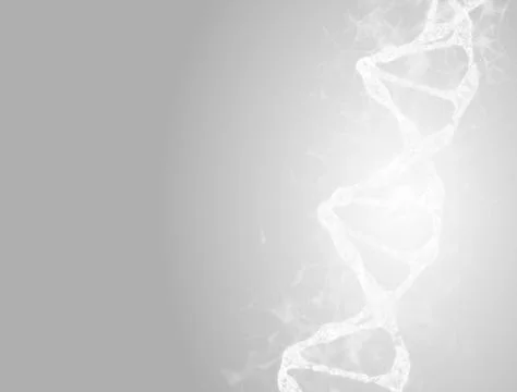 A bright particulate 3D rendered DNA on a light bokeh background. 스톡 일러스트