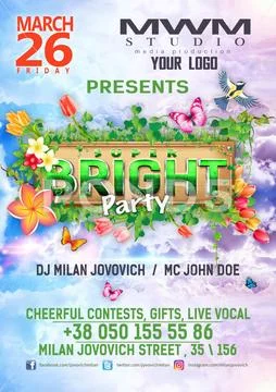 Bright Party PSD Template