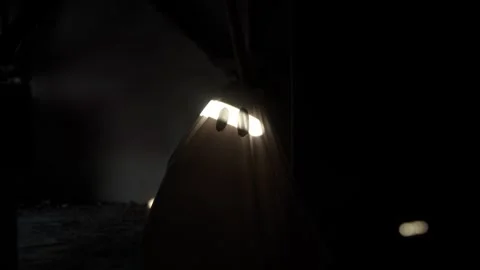 Bright patch of sun brings ghost eyes to life, playful character stands out in Stock Footage 320247662