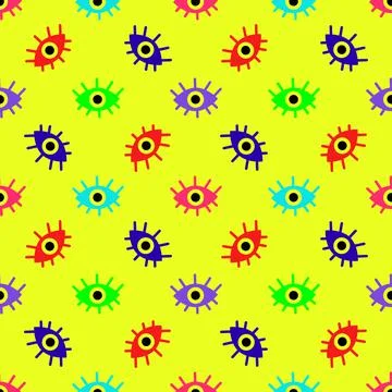 Bright pattern of abstract eyes. Vector Stock Illustration