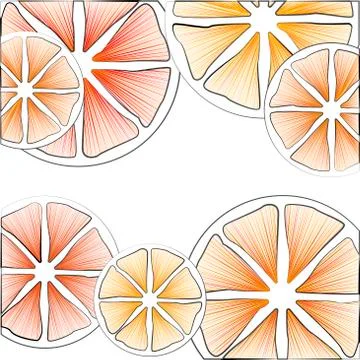 Bright pattern of citrus fruit slices. Orange vector Illustrazione stock
