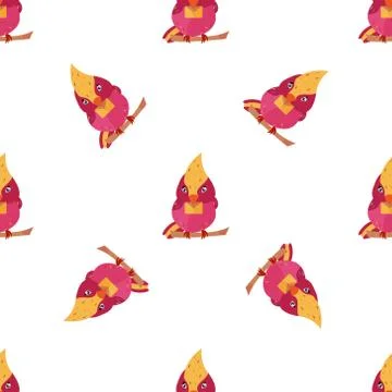 Bright pattern with cute birds. Can be used for wallpaper, scrapbooking, text Stock Illustration