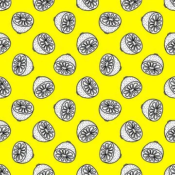 Bright pattern with fruit lemons Stock Illustration