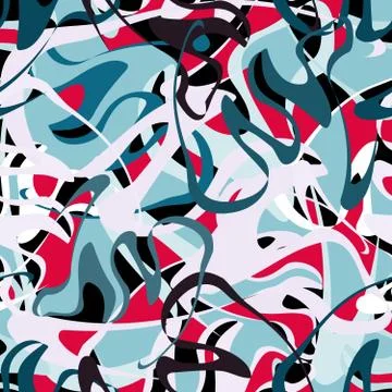 Bright pattern in graffiti style Stock Illustration