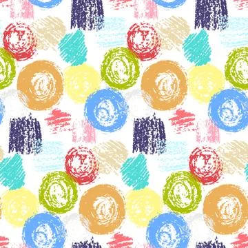 Bright pattern with grunge squares and circles Stock Illustration
