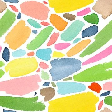 Bright pattern with hand drawn watercolor strokes Stock Illustration