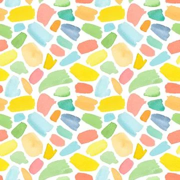 Bright pattern with hand drawn watercolor strokes Stock Illustration