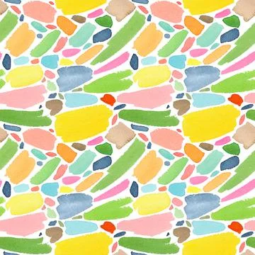 Bright pattern with hand drawn watercolor strokes Stock Illustration