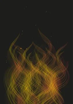 A bright pattern of lines made by the author's brush, on a black background. Illustrazione stock