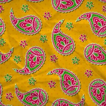 Bright pattern with paisley. Stock Illustration