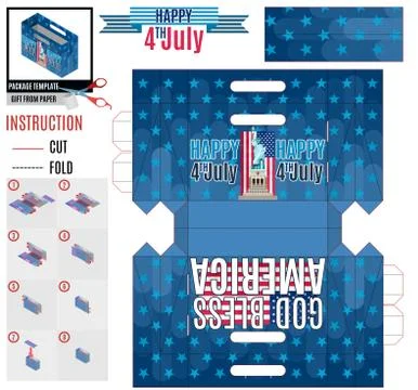 Bright pattern on print package america day Stock Illustration