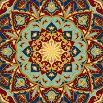 Bright pattern for shawl. Stock Illustration