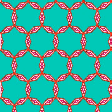 Bright pattern in style of the fifties red, orange and neon Illustrazione stock