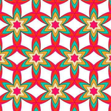Bright pattern in style of the fifties red, orange and neon Illustrazione stock